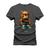 Camiseta Especial Plus Size Premium Estampada Urso Corrente Grafite