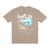 Camiseta Estampa Lost In Space 100% Algodão Unissex Camisa Oversized Streetwear Manga Curta Fio 30.1 Bege