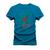 Camiseta Estampada 100% Algodão Unissex T-shirt Confortável Café V C Y Azul