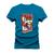 Camiseta Estampada 100% Algodão Unissex T-shirt Confortável Caixinha Azul