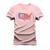 Camiseta Estampada Algodão Confortável T-Shirt Texas States Rosa