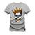 Camiseta Estampada Algodão Premium Confortável King OF Caveirão Cinza