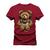 Camiseta Estampada Algodão Urso De Fone Bordô