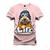 Camiseta Estampada Malha Premium T-Shirt Pug Life Rosa