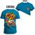 Camiseta Estampada Premium T-Shirt Animal Frente Costas Azul