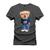 Camiseta Estampada Premium Tamanho Especial Urso Bem Vestido Grafite