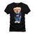 Camiseta Estampada Premium Tamanho Especial Urso Bem Vestido Preto