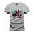 Camiseta Estampada Tamanho Grande Plus Size Minnes Jogador Cinza