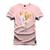 Camiseta Estampada Unissex Macia Confortável Premium Urso Caratéca Rosa