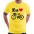 Camiseta Eu Amo Bicicleta - Foca na Moda Amarelo