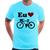 Camiseta Eu Amo Bicicleta - Foca na Moda Azul claro