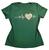 Camiseta Feminina adulto Manga Curta T-shirt Verde coração