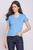 Camiseta Feminina Algodão Básica Polo Wear Azul Médio Azul médio