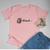 camiseta Feminina Baby Look Blessed algodão Gola rodonda Rosa claro