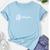 camiseta Feminina Baby Look Blessed algodão Gola rodonda Azul claro