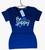 Camiseta Feminina Baby Look Viscolycra Be Happy Lindas Cores Azul marinho