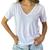 Camiseta Feminina  Básica m/c Decote V Branco