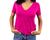 Camiseta Feminina  Básica m/c Decote V Pink