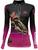 Camiseta Feminina de Pesca Pirarara Com Ziper e Gola Proteção Solar UV50+ King Preta e rosa