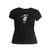 Camiseta Feminina Estampa Skate Capacete Casual Confortável Preto