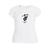 Camiseta Feminina Estampa Skate Capacete Casual Confortável Branco