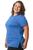 Camiseta Feminina Plus Size Blusa Tapa Bumbum Dry Fit Academia, Treino, Corrida Azul royal