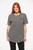 Camiseta feminina plus size longline oversized swag manga curta wooks c1 Cinzagrafite