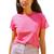Camiseta Feminina Plus Size T-shirt Algodão Premium Lisa Baby Look Rosa