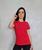 Camiseta Feminina T-shirt Lisa Gola Redonda Básica 100% algodão Faith Level Vermelho