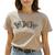 Camiseta Feminina T-shirt Plus Size Blusinha Borboletas Camisa GuGi Caqui