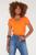 Camiseta Feminina - Tshirt  Gola V - Moda Blogueira Chic Laranja