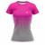 Camiseta Fitness Estampada Feminina Academia Blusa Caminhada Fitness Proteção UV50 Rosa cinza