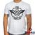 Camiseta Foo Fighters 100% Algodão FF Rock Geeko Branco mescla gola redonda