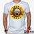 Camiseta Guns N Roses 100% Algodão Rock Geeko Branca gola v