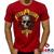 Camiseta Guns N Roses 100% Algodão Rock Geeko Vermelho gola careca