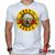 Camiseta Guns N Roses 100% Algodão Rock Geeko Branco gola v