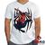 Camiseta Homem-Aranha 100% Algodão Spiderman Homem Aranha Spider Man Geeko Branco mescla gola v