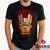 Camiseta Homem de Ferro 100% Algodão Iron Man Geeko Preto gola careca