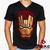 Camiseta Homem de Ferro 100% Algodão Iron Man Geeko Preto gola v
