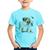 Camiseta Infantil Cachorro Buldogue Inglês - Foca na Moda Azul claro