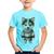 Camiseta Infantil Cachorro Husky Siberiano Natalino - Foca na Moda Azul claro