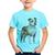 Camiseta Infantil Cachorro Pitbull - Foca na Moda Azul claro