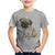 Camiseta Infantil Cachorro Pug - Foca na Moda Cinza