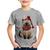 Camiseta Infantil Gato Natalino Gorro e Cachecol - Foca na Moda Cinza