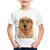 Camiseta Infantil Golden Retriever de Óculos - Foca na Moda Branco