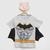 Camiseta Infantil Kamylus Batman com Capa Menino Cinza
