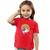 Camiseta Infantil Menina Gatinha Coração Manga Curta Vermelho