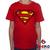 Camiseta Infantil Superman 100% Algodão Super Homem Supergirl Super-Homem Geeko Vermelho