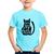 Camiseta Infantil Time spend with cats is never wasted - Foca na Moda Azul claro