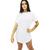 Camiseta Longline Blusa Alongada Lisa Tapa Legging Treino Academia  Branco